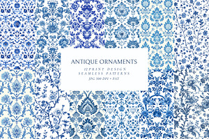 Antique Arabesque Toile Art Patterns, a Pattern Graphic by Olya Creative