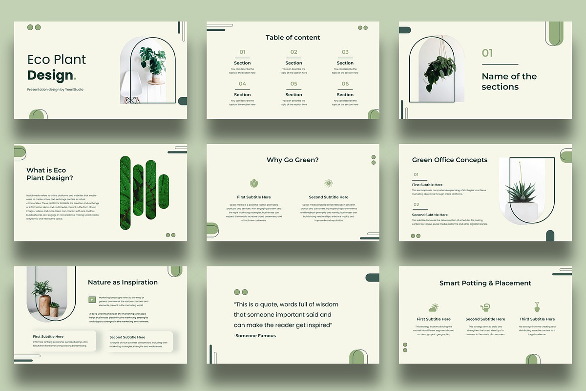 Plant Presentation Template, a Presentation Template by BumbleGraph Studio (Photo 2 of 6)