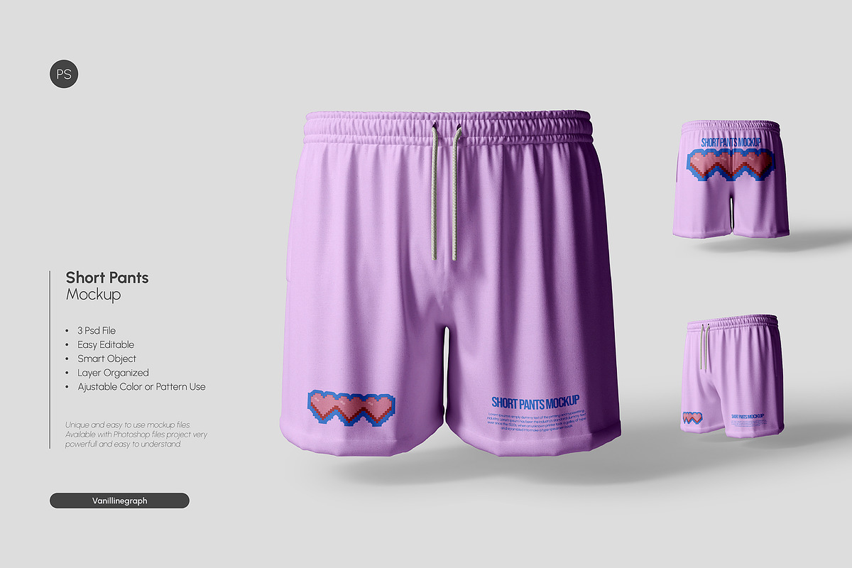 Short Pants Mockup, a Bottom Mockup by VanillineGraph (Photo 1 of 7)