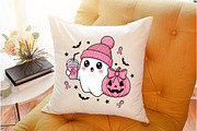 Spooky Ghost Breast Cancer Halloween, an Illustration by designcity5 (Thumbnail 2 of 8)