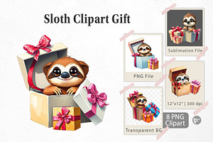 Sloth Clipart Gift, a Graphic by Artnoy