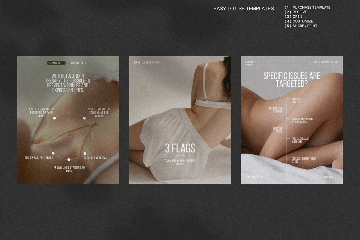Clean Skincare Instagram Templates preview 3