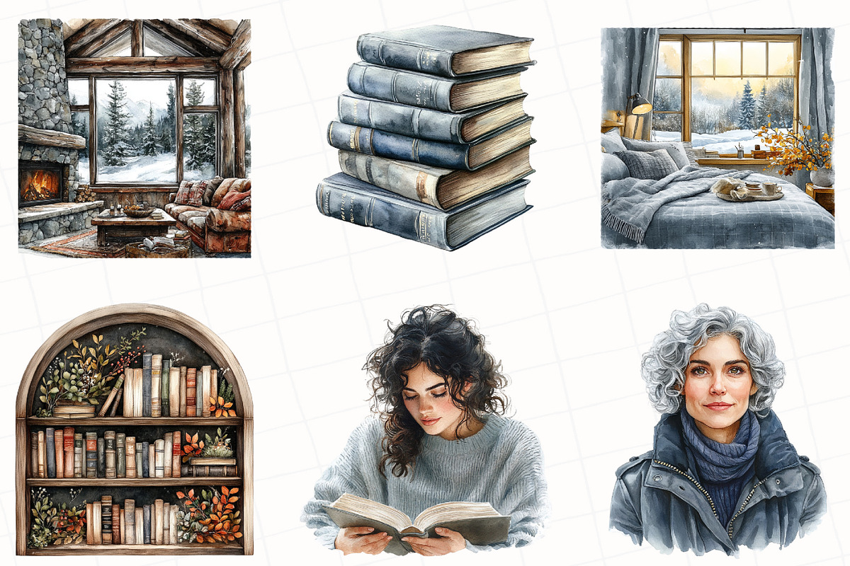 Foggy Winter Cottage Clipart, an Illustration by OK Design (Photo 2 of 5)
