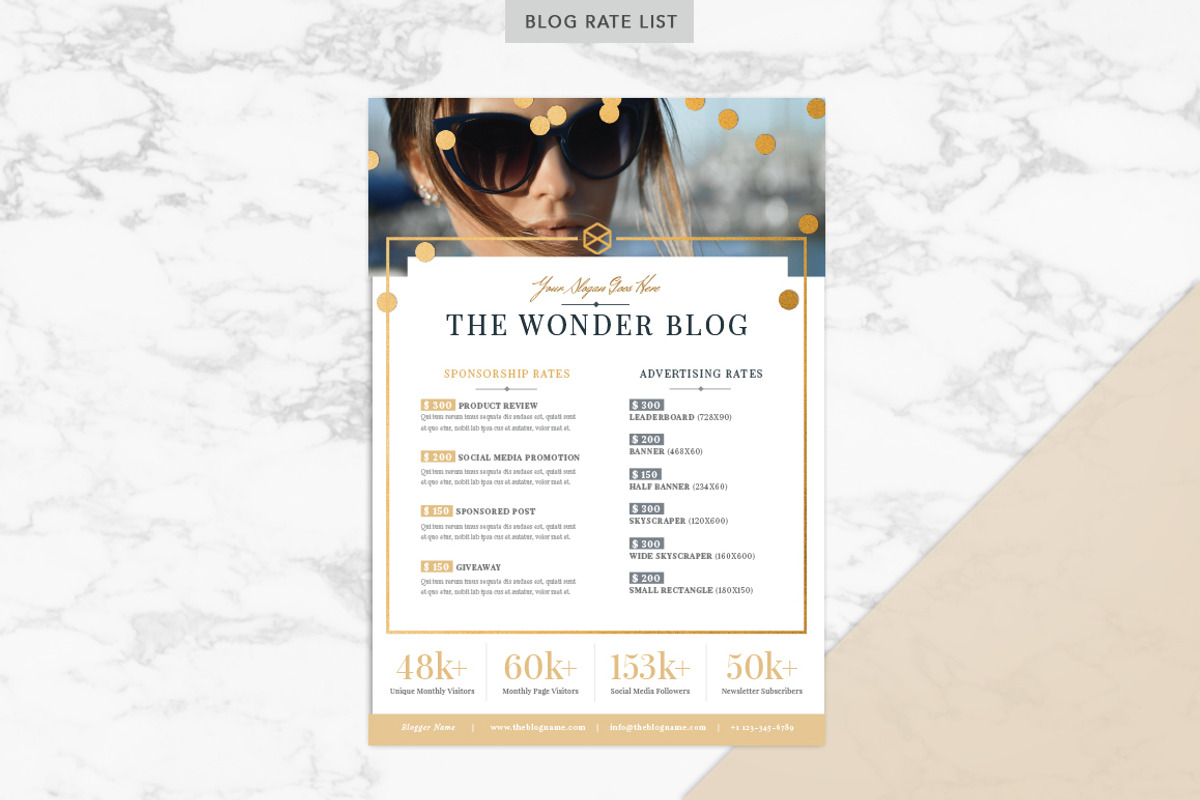 GOLDEN | Blog Media Kit, a Resume Template by Marigold Studios (Photo 8 of 10)