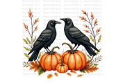 Crow and Pumpkin Scenes, an Animal Illustration by Bloom Craft Creations (Thumbnail 6 of 12)