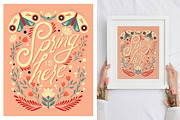 Spring is Here poster design, an Animal Illustration by Blue Lela Design (Thumbnail 2 of 3)