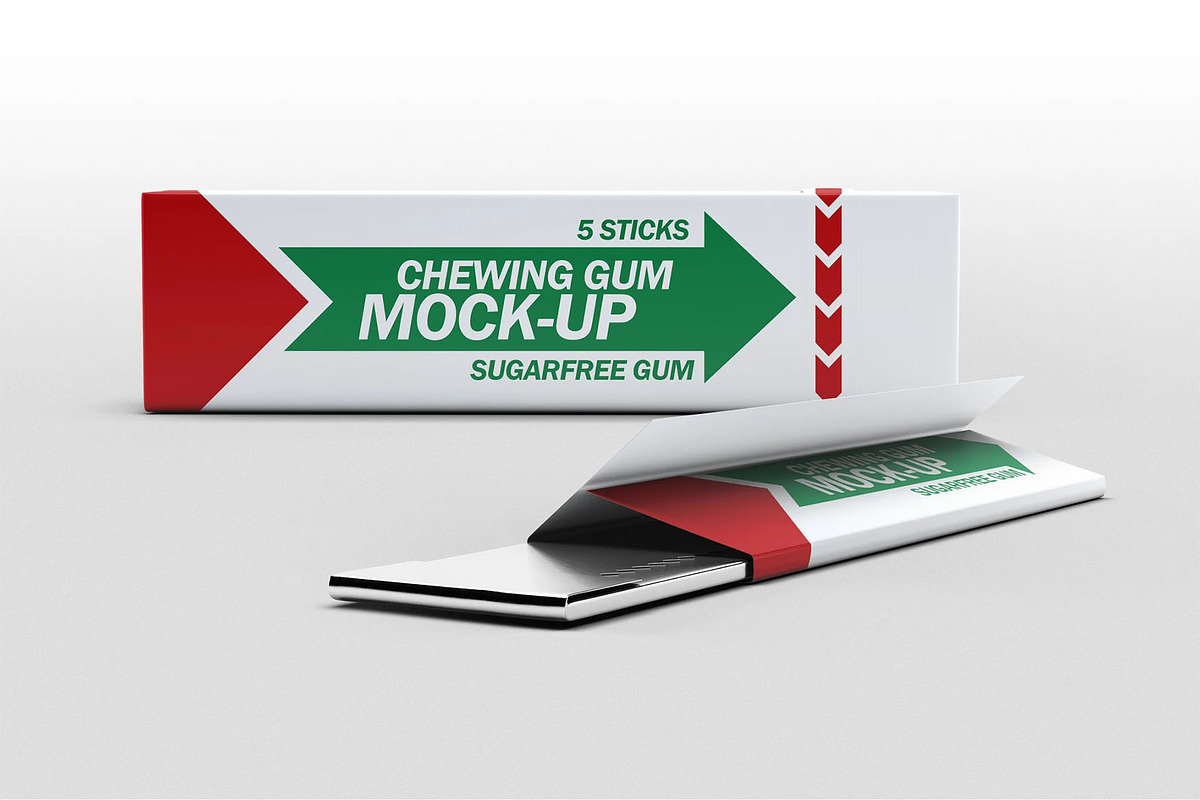 Chewing Gum Mock-up, an Advertising Mockup by Se٧enStudio (Photo 2 of 6)