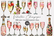Valentine Champagne clipart, an Illustration by Designworld (Thumbnail 1 of 3)