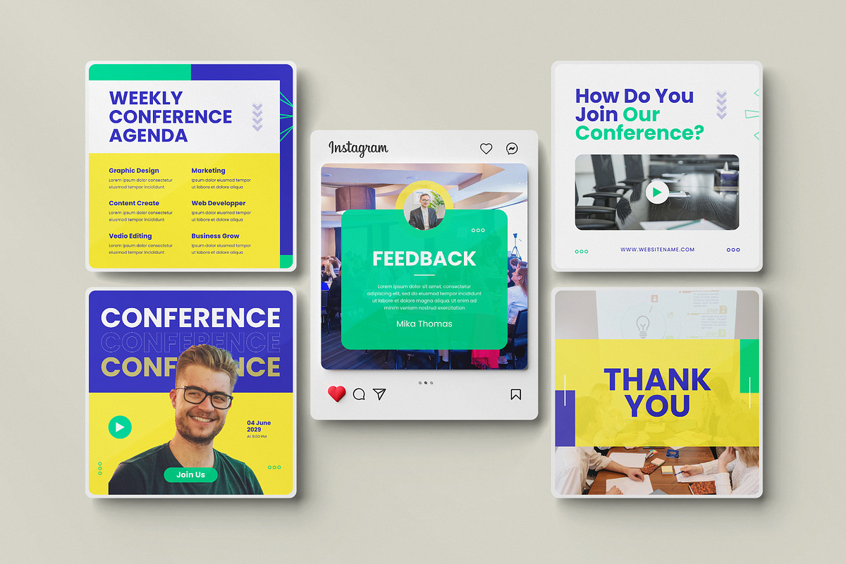 Conference Social Media Post Canva, a Social Media Template by Pixelpick (Photo 4 of 5)