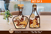 Sea Bottle Bundle Multilayer Decor, a Templates & Theme by LaserCutano (Thumbnail 1 of 4)
