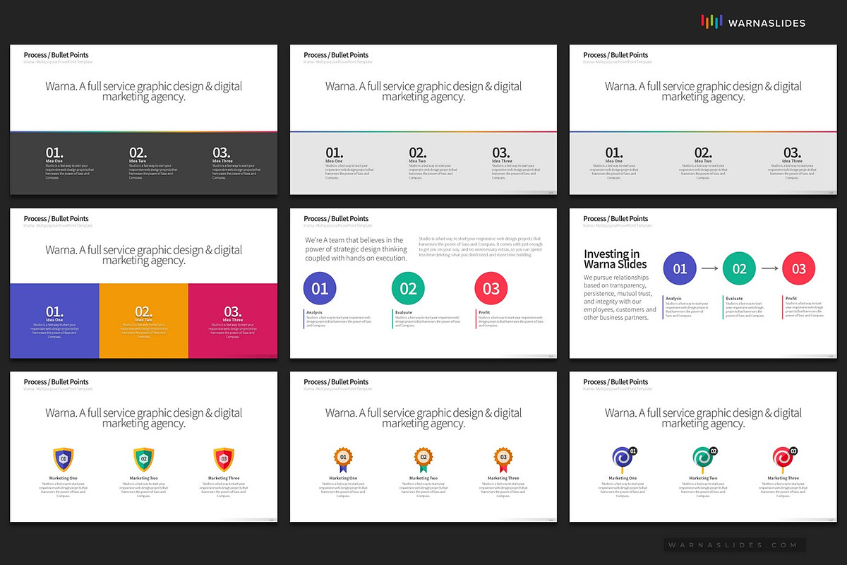 3 Bullet Points PowerPoint Templates, a Presentation Template by Warna Works (Photo 18 of 24)