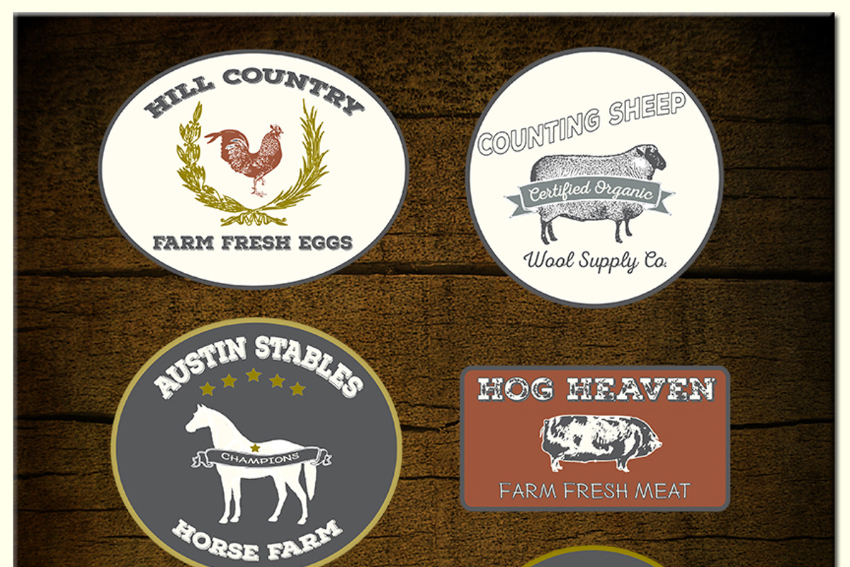 Rustic Vintage Farm Logo Vectors, a Branding & Logo Template by Le Paper Cafe (Photo 2 of 4)