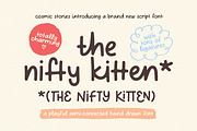 The Nifty Kitten Script Font, a Script Font by CarmineType (Thumbnail 1 of 21)