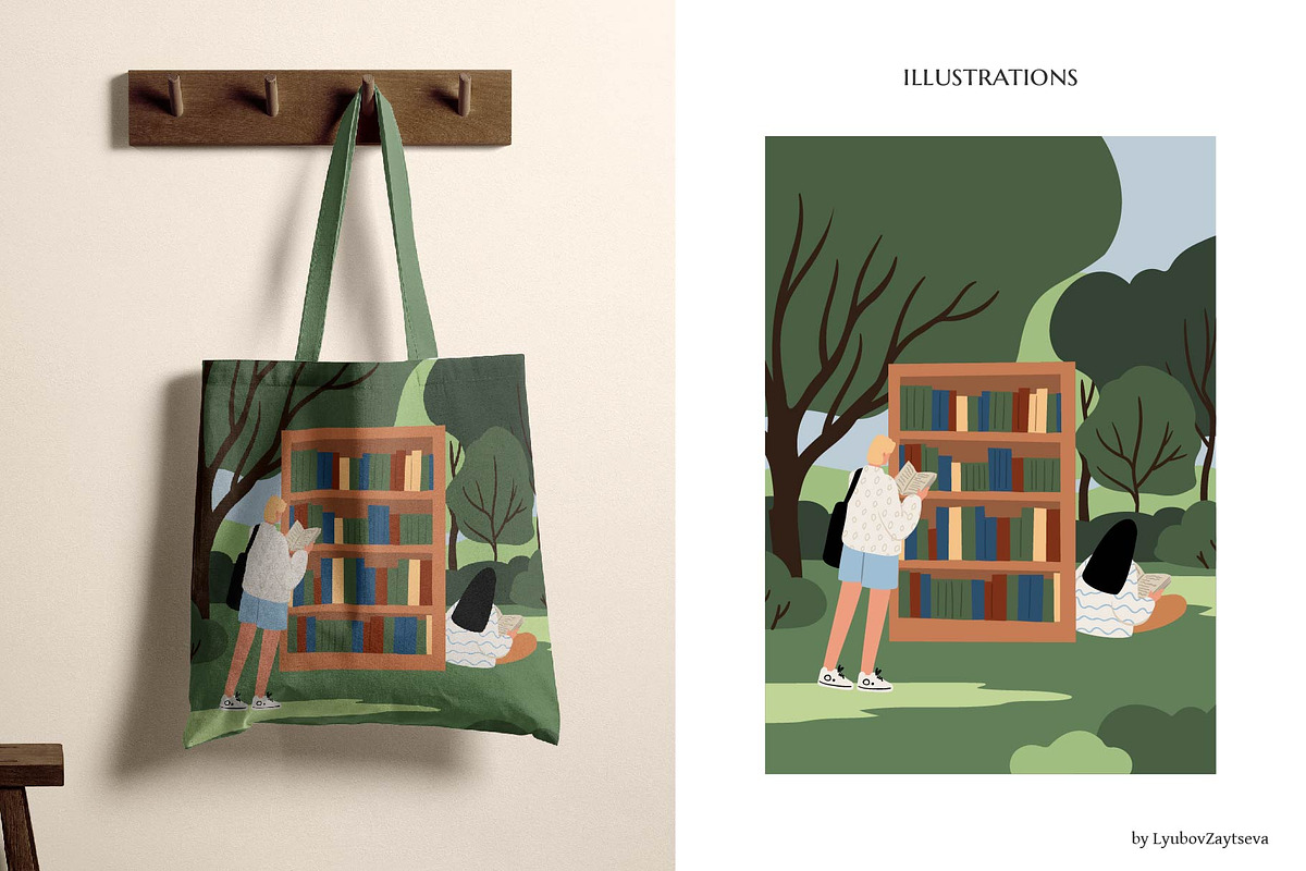Diverse People in Park Illustration, a Person Illustration by LyubovZaytseva (Photo 5 of 8)