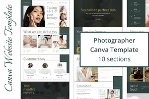 Skin Care. Canva Website Template
