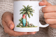 Whimsical Summer Beach Palm Tree PNG, an Illustration by Canvas Craft (Thumbnail 5 of 7)