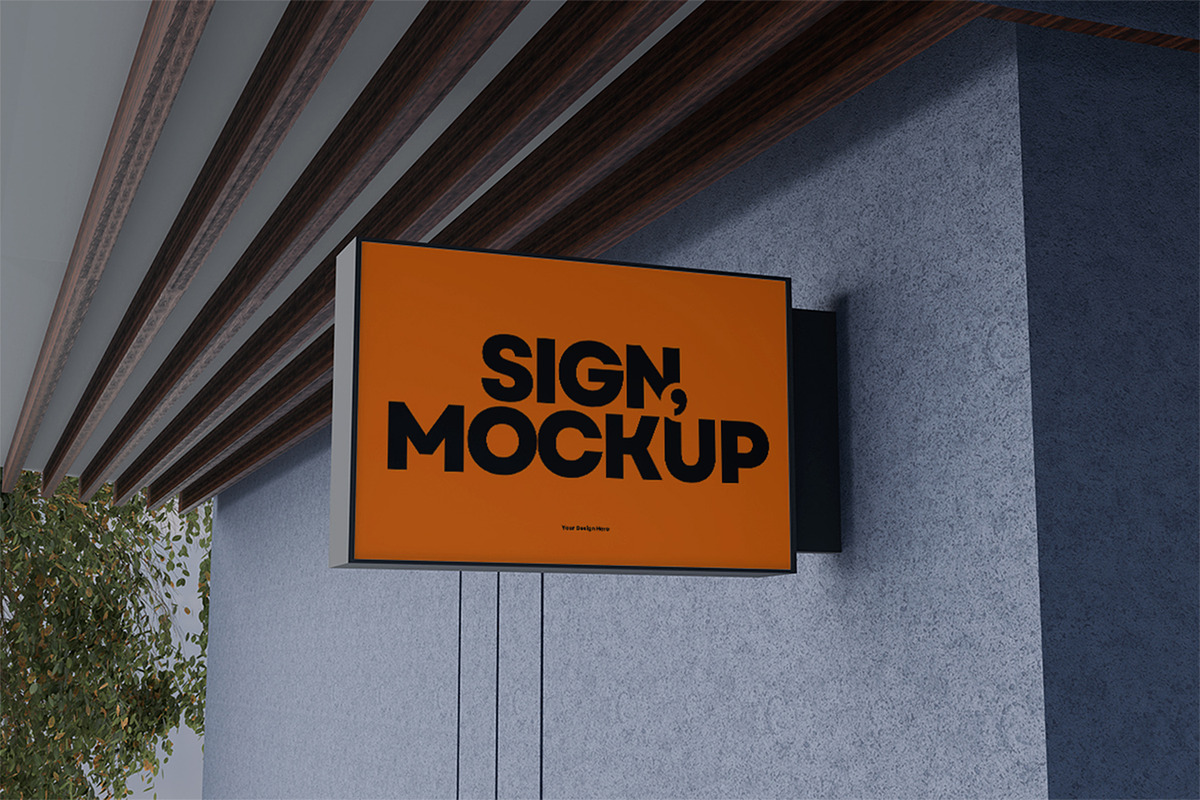 Sign Mockup, an Advertising Mockup by xavier_studio (Photo 4 of 5)