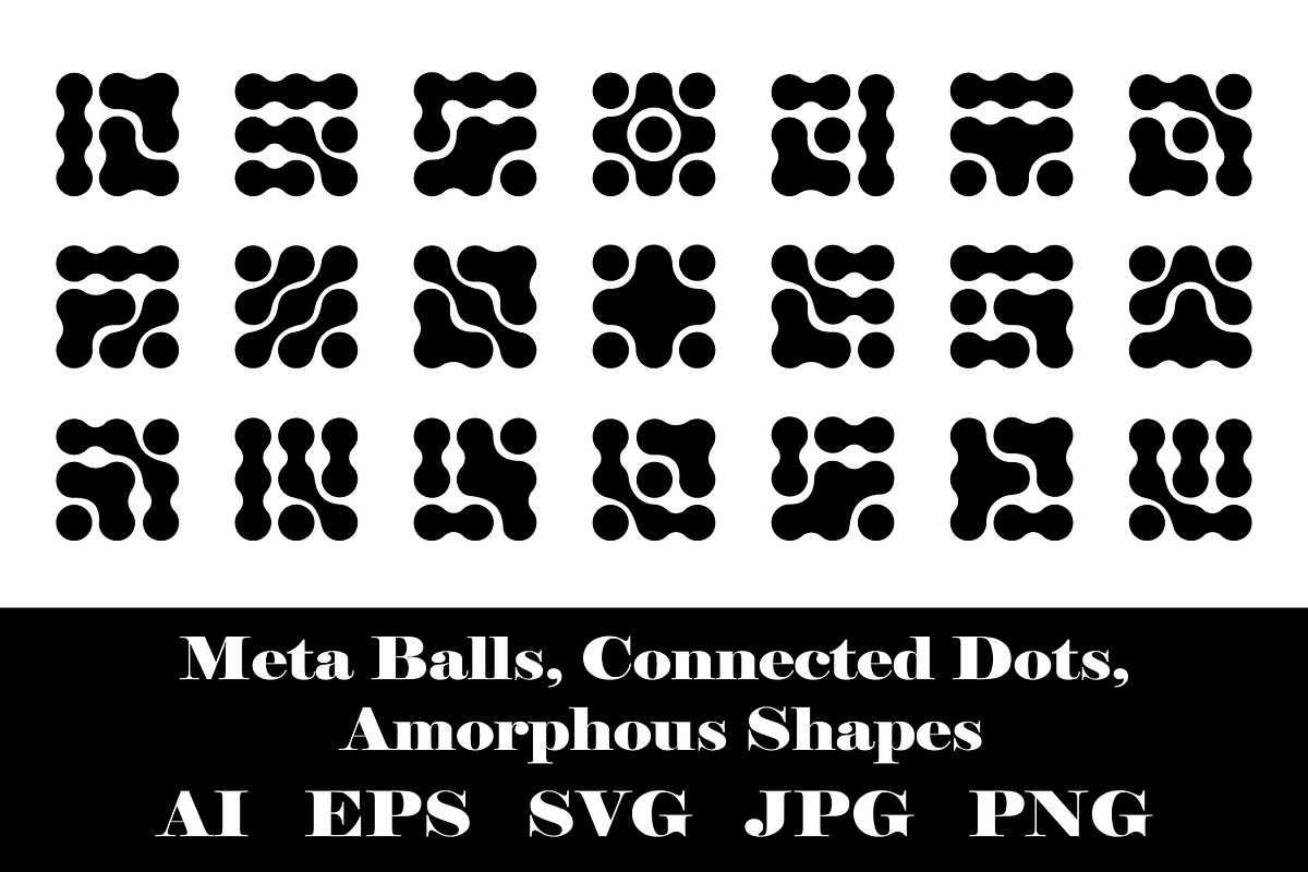 Set Of Meta Ball Patterns, a Pattern Graphic by vikkishop