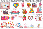 Cute Valentine Lifestyle TShirt Set, a Seasonal Illustration by Designer_Momina (Thumbnail 1 of 21)