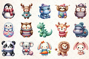 Kawaii Knitted Animals Clipart, an Illustration by Rose Art (Thumbnail 2 of 7)