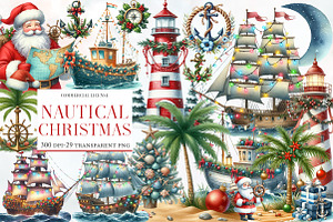 Nautical Christmas Clipart, an Illustration by Designworld