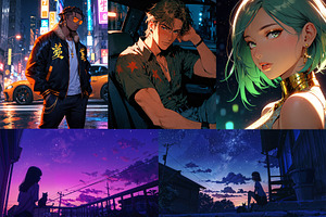 Anime Style Illustration Bundle, a Wallpaper Photo by Hamza067