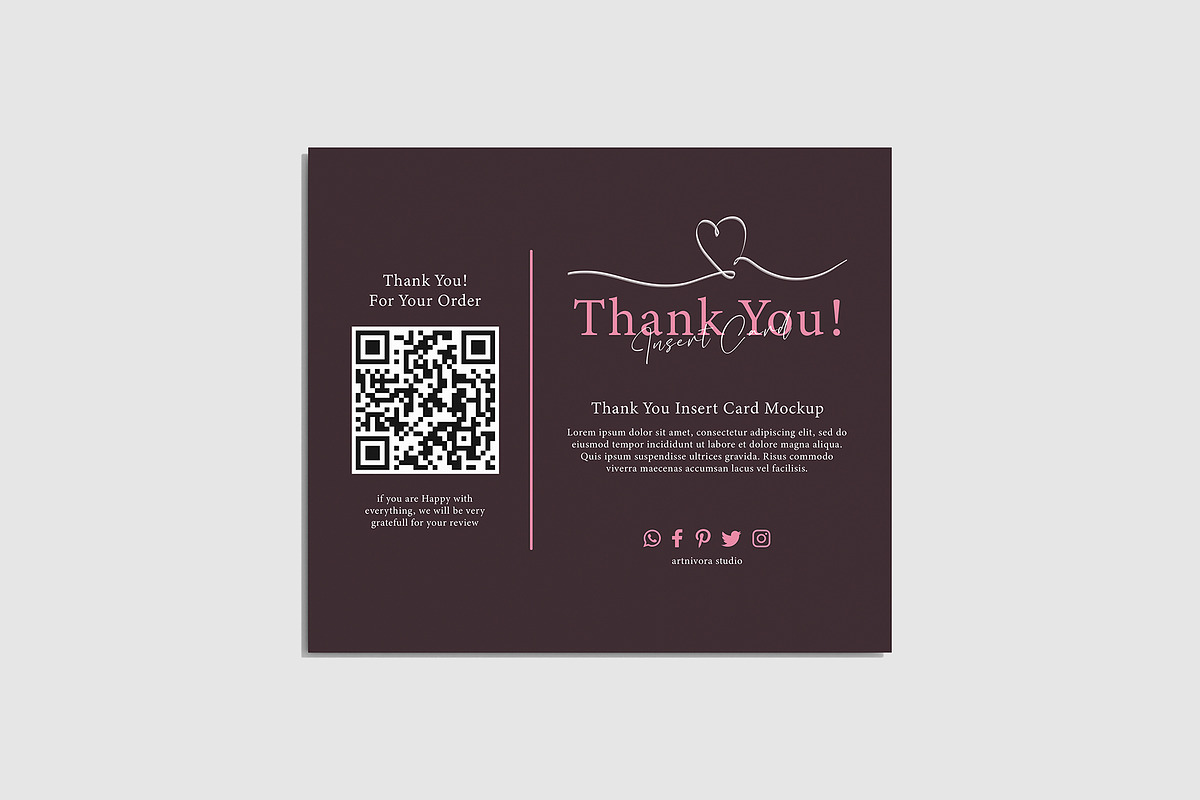 Thank You Insert Card Mockup, a Packaging Mockup by Artnivora.Std (Photo 2 of 4)