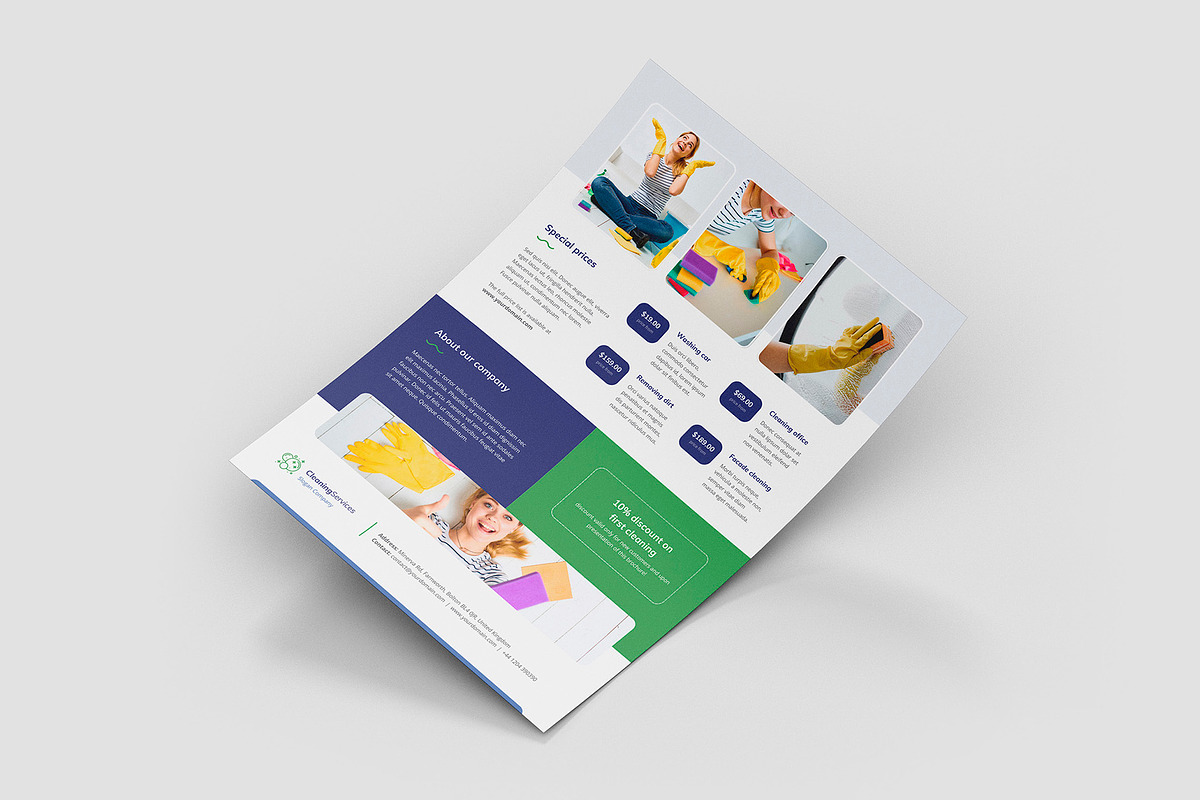 Cleaning Service Canva Flyer Design, a Flyer Template by artbart (Photo 5 of 9)