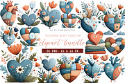patchwork heart valentine clipart, an Illustration by DreamArtGraphic (Thumbnail 1 of 4)