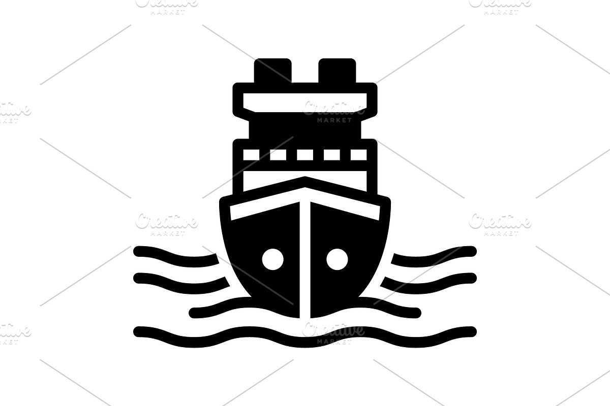 Ship vessel solid icon, a Solid Icon by Creative priyanka