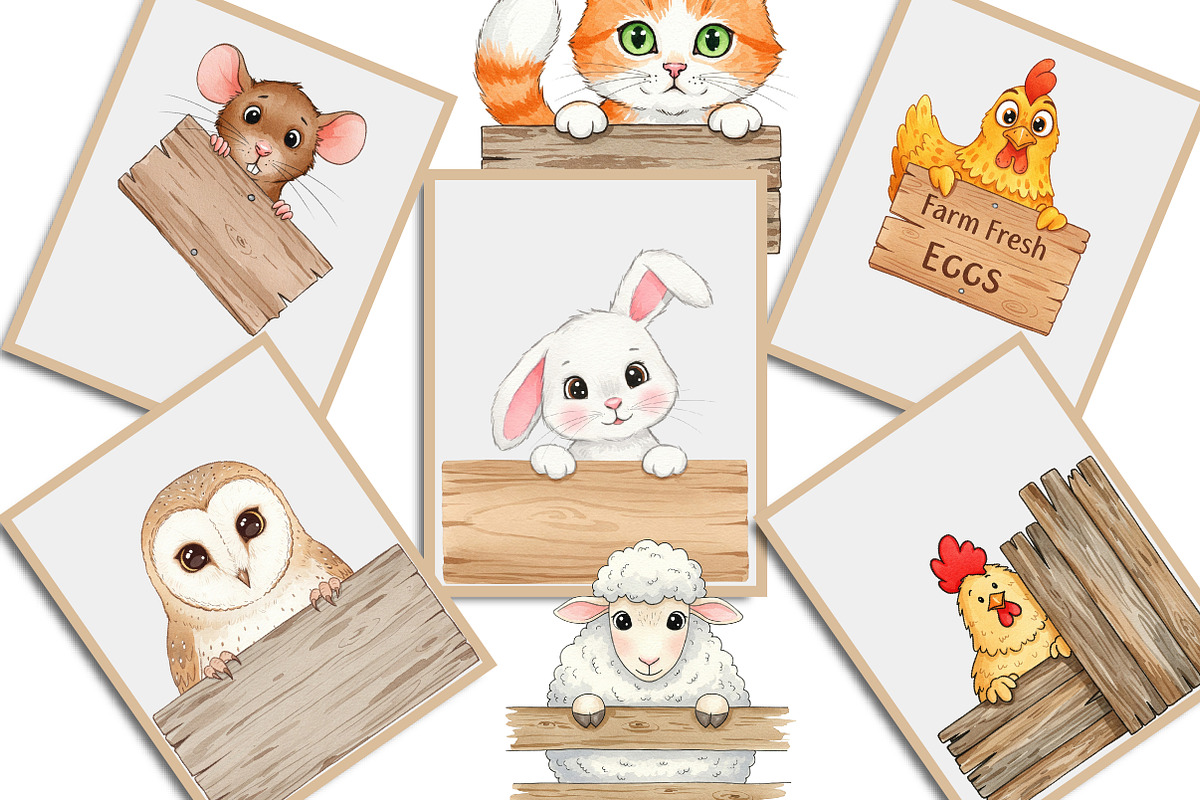Peeking Farm Animal PNG Clipart, an Illustration by Creative Art (Photo 4 of 9)