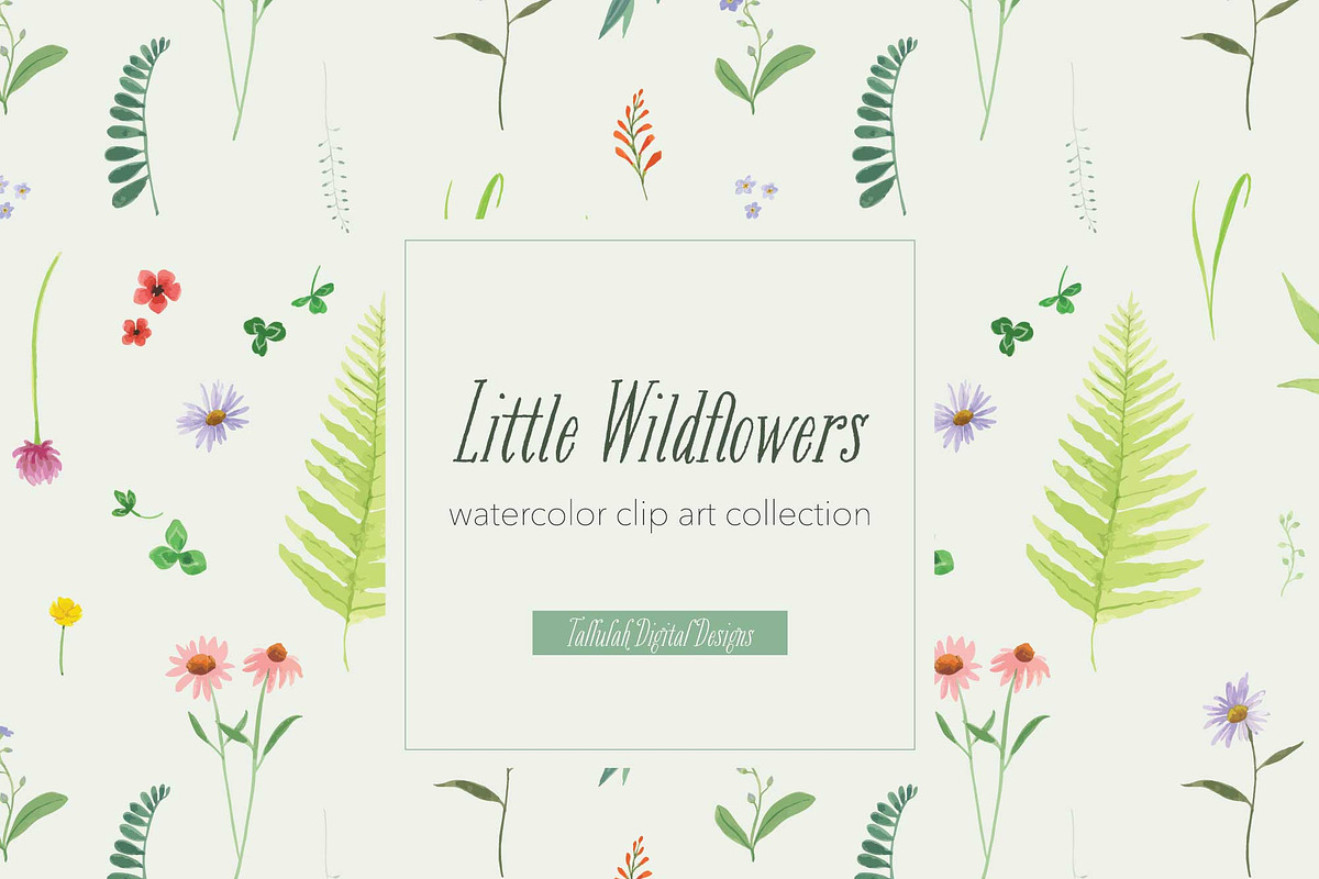 Little Wildflowers Clipart, an Illustration by Tallulah Digital Designs (Photo 1 of 4)