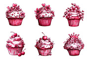 Whimsical spring cupcake clipart, an Illustration by SinaCreation (Thumbnail 3 of 11)