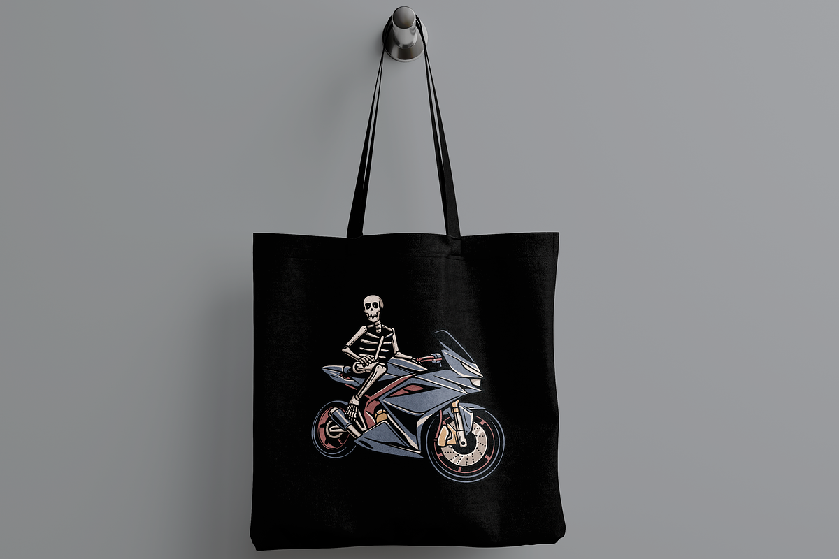 Skeleton Riding Motorcycle, an Object Illustration by nomlimo.com (Photo 3 of 3)