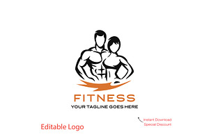 Bold Fitness Logo Template, a Branding & Logo Template by YUDesignStore