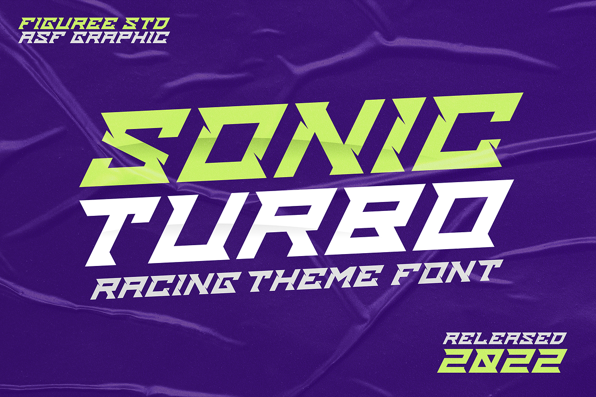 Sonic Turbo - Racing Theme Font, a Font by figuree studio (Photo 1 of 10)
