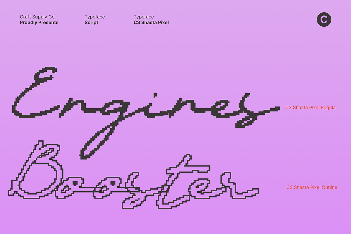CS Shasta Pixel, a Script Font by Craft Supply Co. (Photo 4 of 8)