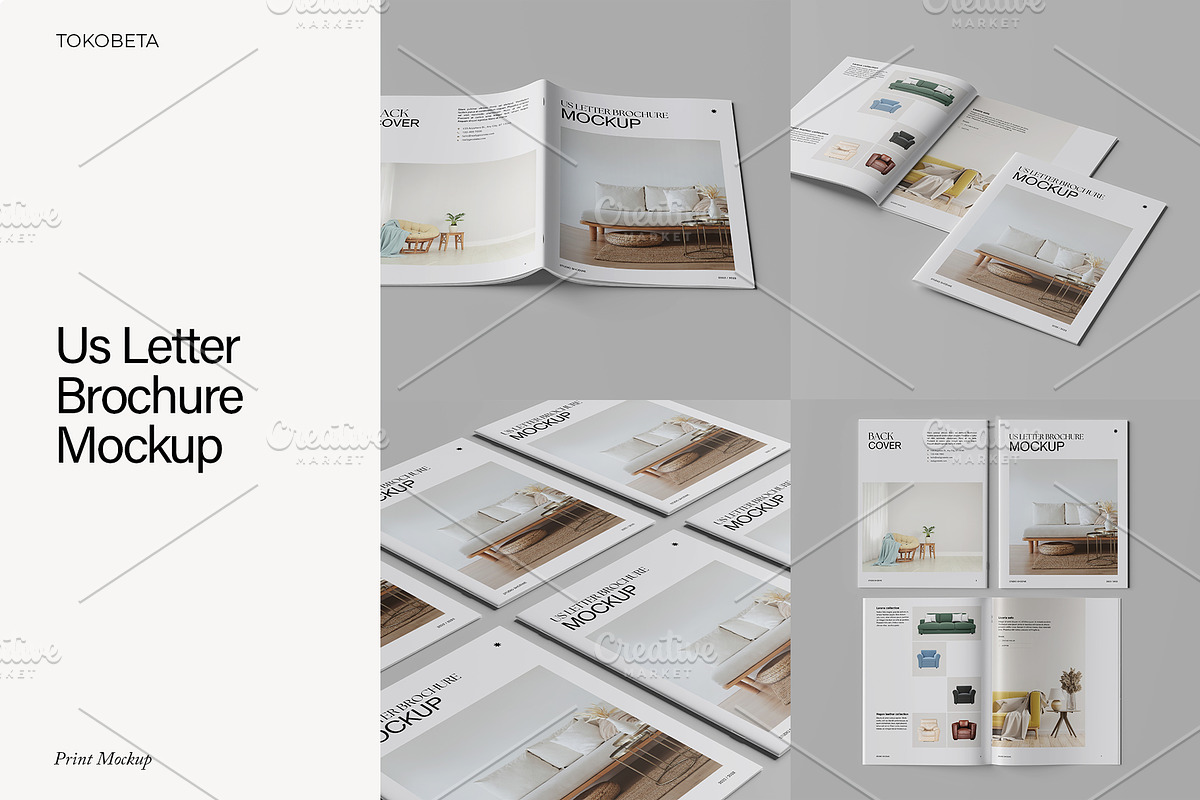 Us Letter Brochure Mockup, a Books & Magazine Mockup by Tokobeta (Photo 1 of 12)