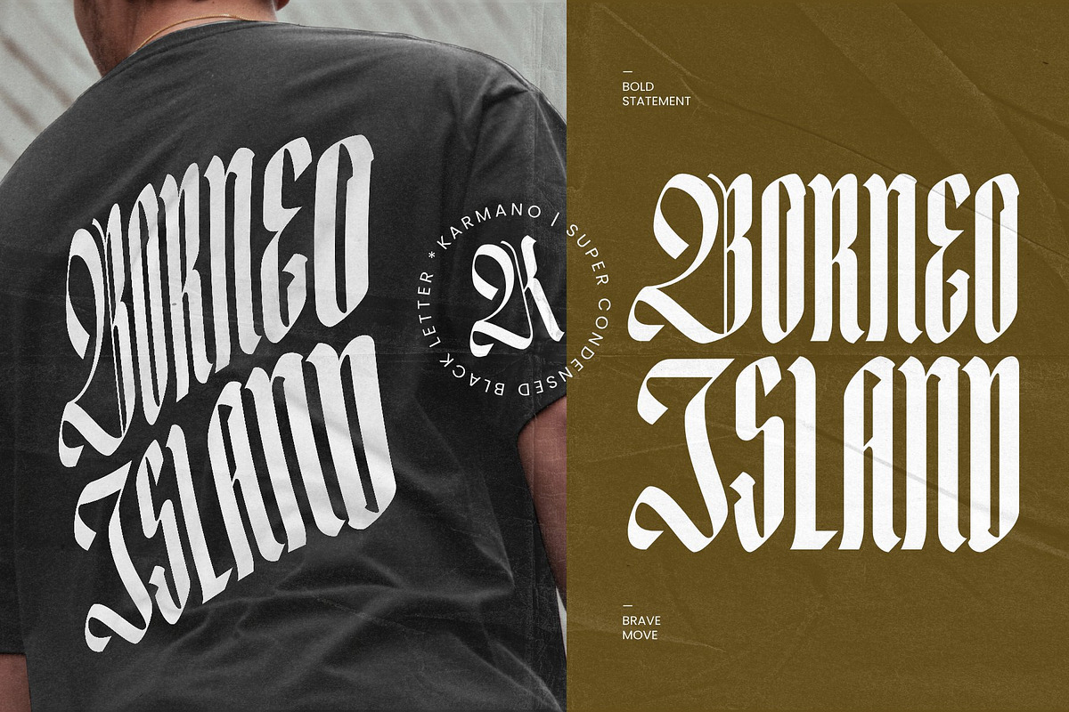 Karmano - Condensed Blackletter Font, a Blackletter Font by Surplus Type Co (Photo 8 of 10)
