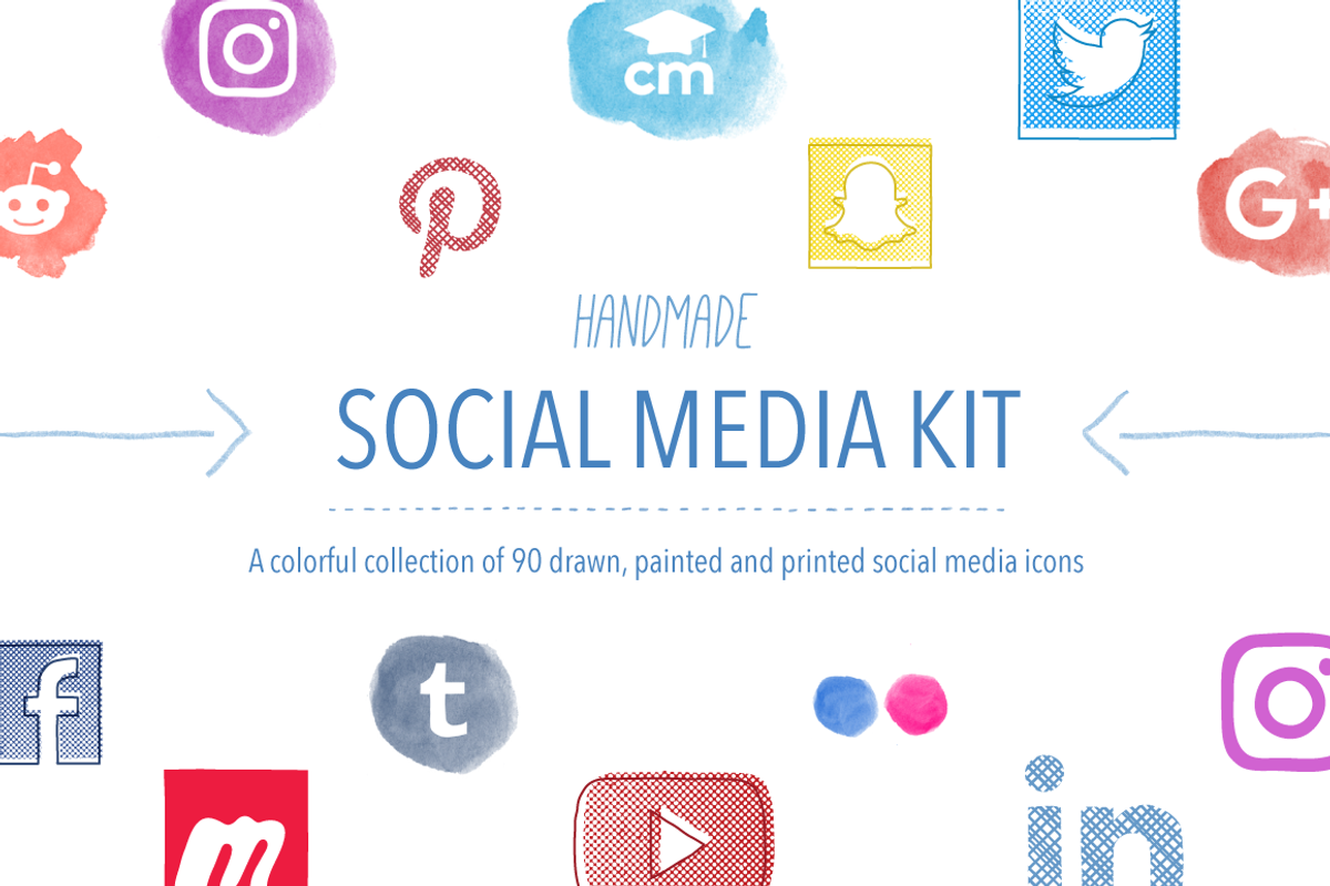 Handmade Social Media Icons, an Icon by Linseed Studio (Photo 1 of 4)
