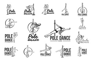 Girl on the pole. Strip plastic logo