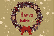 Christmas hand drawn wreaths., a Decorative Illustration by Little A (Aigul) (Thumbnail 2 of 2)