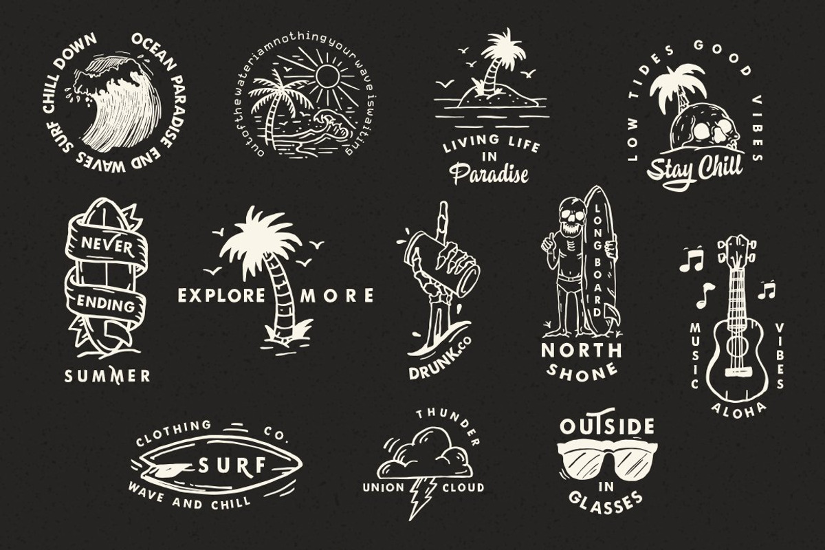Harbour Typeface Badges Logo, a Sans Serif Font by Anxiety Studio (Photo 3 of 8)