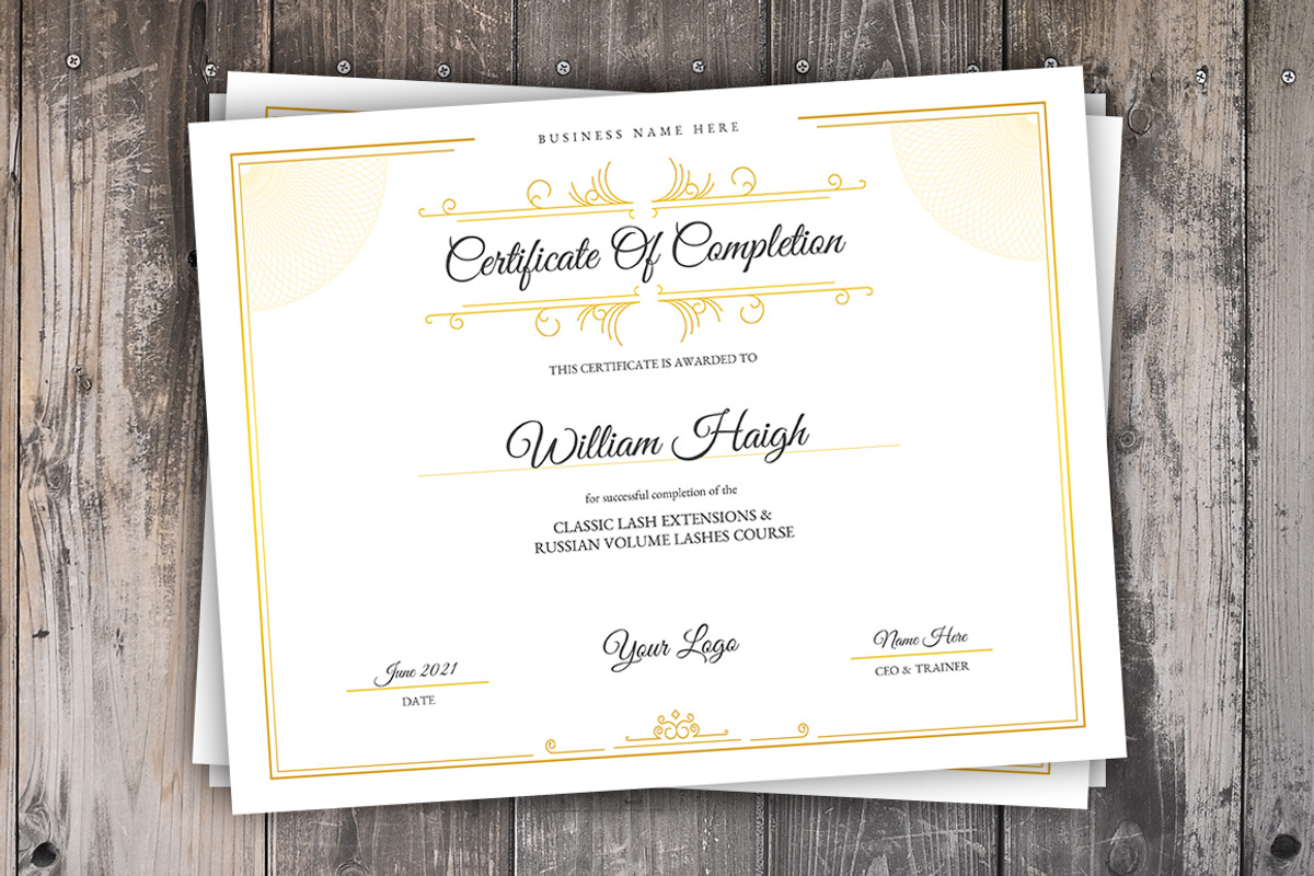 Minimalist Certificate Template, a Stationery Template by Madhabi Studio (Photo 3 of 3)