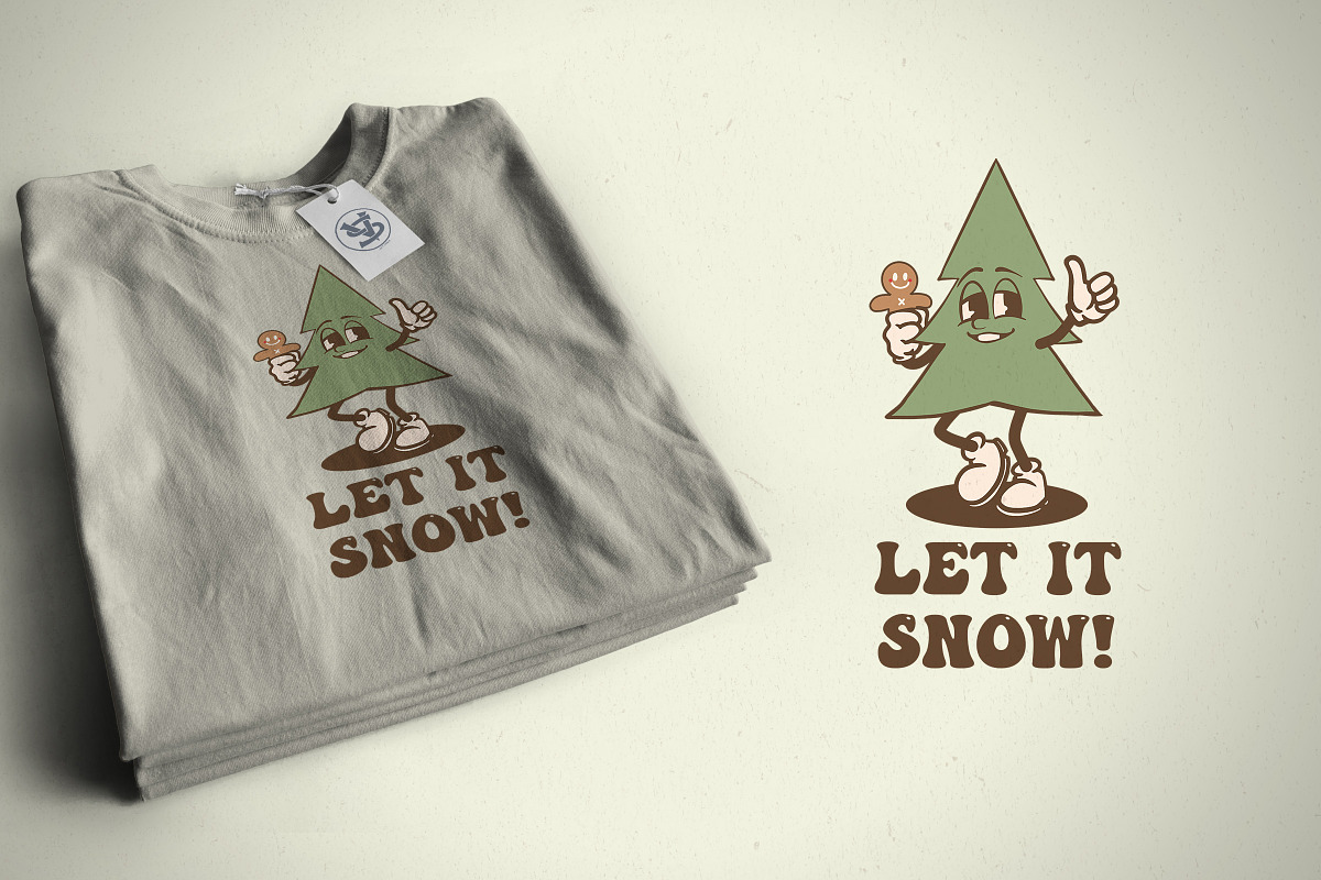 Christmas Tree Vintage Cartoon, an Illustration by vectstudio (Photo 2 of 5)