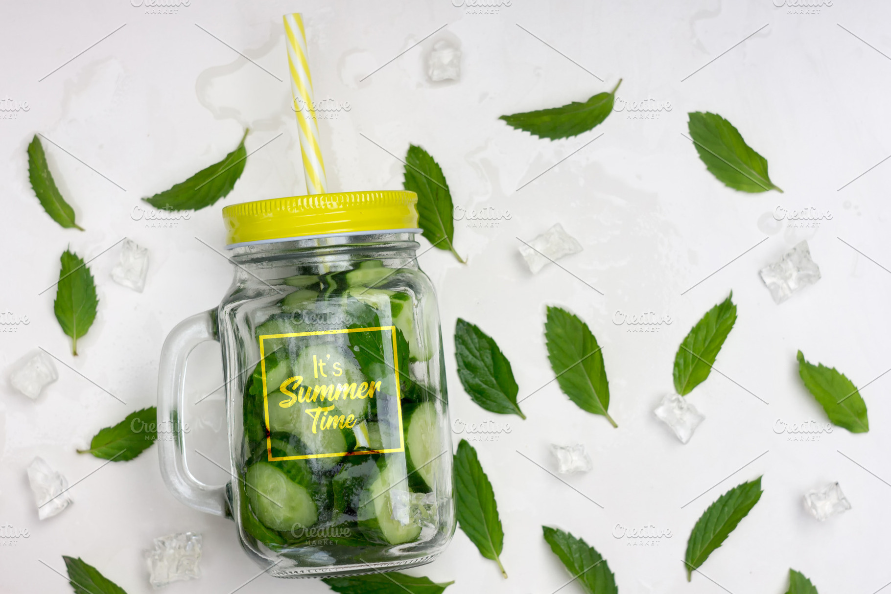 Fresh summer organic lemonade drink, a Food & Drink Photo by E+A Store