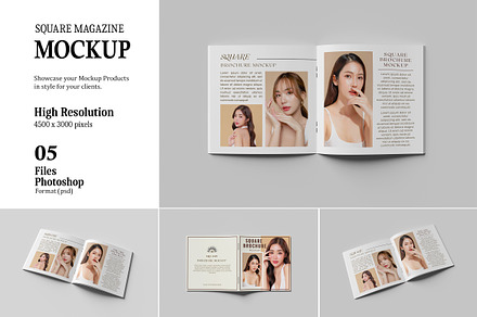 Square Magazine Mockup, a Books & Magazine Mockup by Rezaandika97