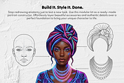 Afro Head Stamps, Black Character, a Brush Add-On by Selentaori Studio (Thumbnail 10 of 12)