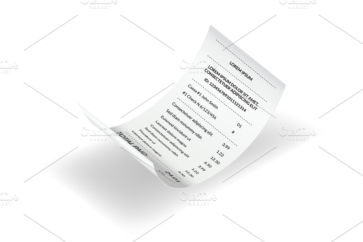 Payment check or receipts with, a Finance Illustration by the8monkey
