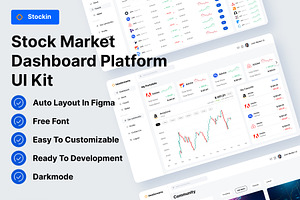 Trading Stock Market Dashboard Platf, an UI Kit Template by Pixel Blend